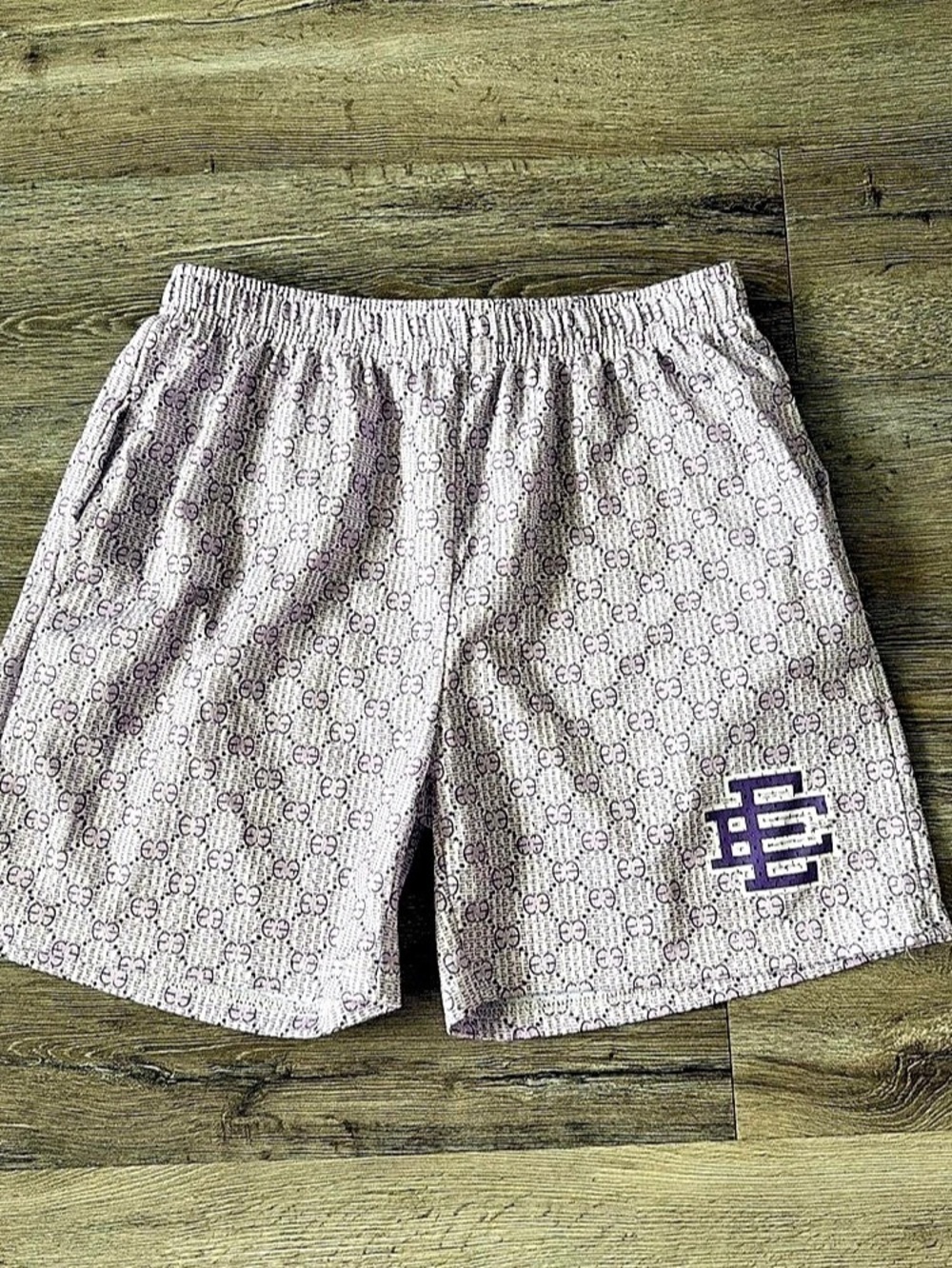 Eric Emanuel EE Basic Short Purple Monogram Athletic Shorts